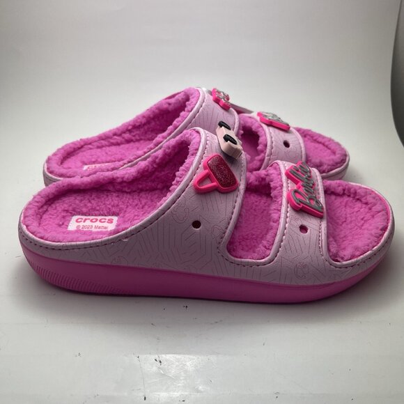 CROCS X BARBIE CLASSIC COZZZY SANDAL SIZE US 13 MENS NEW - Picture 3 of 9